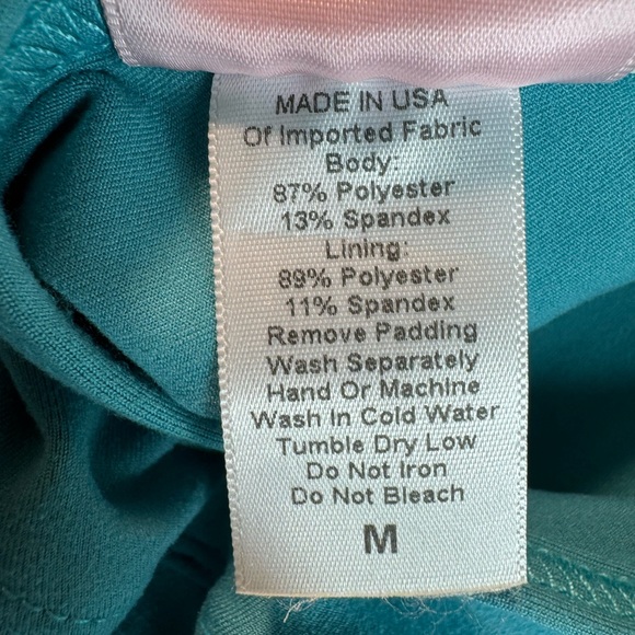 Bombshell Sportswear Sculpted Bodysuit Jumpsuit Turquoise Size Medium - Picture 11 of 11